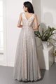 Elegant A Line V Neck Prom Dress Cheap Sequins Long Prom Dresses Evening Dress OHC467 | Cathyprom