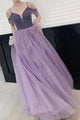 Fancy Cold Shoulder Beaded Lavender Long Prom, Evening Dress YZ211061