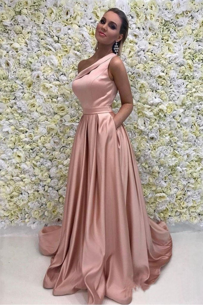 Elegant A Line One Shoulder Long Cheap Pink Prom Dresses Simple Prom D cathyprom Elegant A Line One Shoulder Long Cheap Pink Prom Dresses Simple Prom D cathyprom