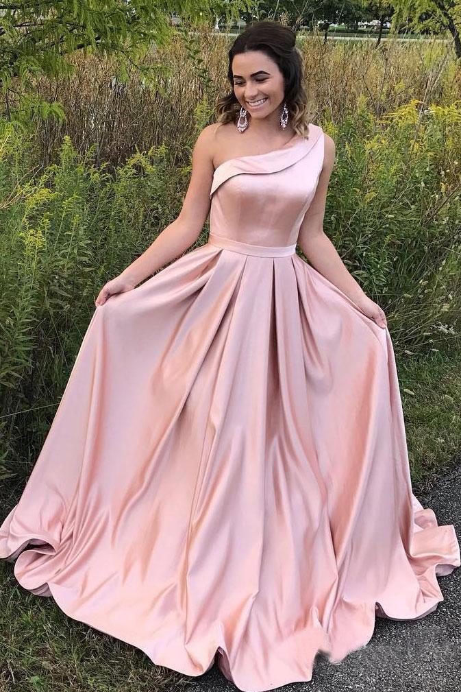 Elegant A Line One Shoulder Long Cheap Pink Prom Dresses Simple Prom D cathyprom Elegant A Line One Shoulder Long Cheap Pink Prom Dresses Simple Prom D cathyprom