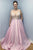 Fashion A Line Pink Satin V Neck Beaded Sleeveless Backless Long Senior Prom Dress Evening Dress OHC415 | Cathyprom