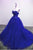 Blue Ball Gown Lace Long Prom Dress With Appliques, Evening Dress CMS 211150