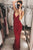 Gorgeous Burgundy Mermaid Long Prom With Sequins, Evening Dress CMS211125