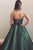 A-Line Stain Strapless Long Lace Up Prom Dress, Evening Dress CMS211111