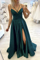 A-Line V-Neck Stain Long Prom Dress, Evening Dress CMS211110