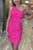 One Shoulder Hot Pink Sequins Tight Party Dress Short Graduation Dresses  SNH012