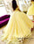 Ball Gown Cap Sleeve Yellow Prom Dress 2019 Beautiful Flower Sweetheart Prom Evening Gowns HSC2215|CathyProm