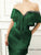 Unique Emerald Green Tassel Arabic Prom Dress Mermaid Off the Shoulder Crystal Beaded Long Prom/Evening Dress HSC2216|CathyProm