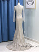 Long Sleeve Sequin Gold Sparkly Prom Dress 2019 Mermaid Prom Dress Evening Gowns HSC5519|CathyProm