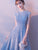 Sexy Cap Sleeve Light Blue Sparkly Homecoming Dress Tea Length Short Prom ,Party Dress HTB4523