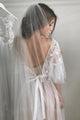 Elegant Simple A-line Half Sleeve Sweep Train Long Tulle Bridal Gown Wedding Dresses OHD155 | Cathyprom