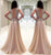 A-Line Floor-Length V-Neck Backless Sexy Champagne Beading Prom Dresses FV3103