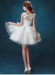 Homecoming Dress Sexy A-line White Applique Sweet Flower Short Prom Dress Party Dress OHM151