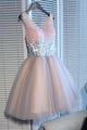 Sweet Pink Homecoming Dress Sexy A-line Short Prom Dress Party Dress OHM179