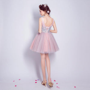 Sweet Pink Homecoming Dress Sexy A-line Short Prom Dress Party Dress OHM179