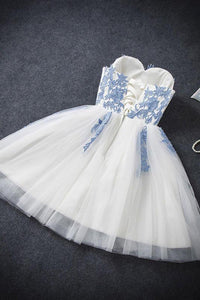 Sexy Homecoming Dress A-line Sweetheart Sleeveless Tulle Short Prom Dress Party Dress OHM105 | Cathyprom