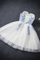 Sexy Homecoming Dress A-line Sweetheart Sleeveless Tulle Short Prom Dress Party Dress OHM105 | Cathyprom