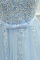 Blue Homecoming Dress Scoop Knee Length Appliques Short Prom Dress Party Dress OHM180