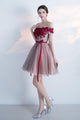 Cute Homecoming Dress Sleeveless Off The Shoulder Tulle Hand-Made Flower Short Prom Dress Party Dress OHM125 | Cathyprom