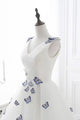 Homecoming Dress Chic Butterfly Ivory Organza Short Prom Dress Party Dress OHM156