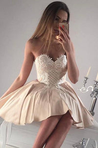Beautiful Homecoming Dress Sexy Fashion Appliques Short Prom Dress Party Dress OHM157