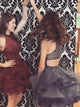 Sexy Homecoming Dress A-line Halter Rhinestone Light Sky Blue Short Prom Dress Party Dress OHM160