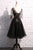 Elegant Lace Homecoming Dress Scoop A-line Embroidery Short Black Prom Dress Party Dress OHM177