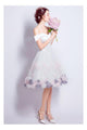 Beautiful Homecoming Dresses A-line Off The Shoulder Sleeveless Tulle Floral Short Prom Dress Party Dress OHM118 | Cathyprom