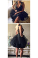 Little Black Dress Open Back Homecoming Dresses Short Prom Dress Party Dress OHM164