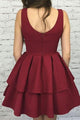 Simple Burgundy Homecoming Dresses Aline Cheap Short Prom Dress Party Dress OHM176