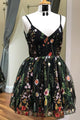 A Line Little Black Dress Lace Homecoming Dresses Short Prom Dress Party Dress OHM130