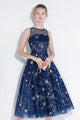 Chic Homecoming Dresses Stars A Line Lace Sparkly Short Prom Dress Party Dress Cocktail Dress OHM152