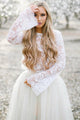 Beautiful Two Piece Homecoming Dresses Lace Appliques Long Sleeves Homecoming Party Dress OHM103 | Cathyprom