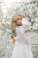 Beautiful Two Piece Homecoming Dresses Lace Appliques Long Sleeves Homecoming Party Dress OHM103 | Cathyprom