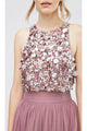 Sparkly Two Piece Scoop Tea Length Sleeveless Rhinestone Short Tulle Prom Dress Party Dress OHC226 | Cathyprom