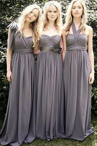 Cheap Sweetheart Floor Length Sleeveless Chiffon Ruffles Long Bridesmaid Dresses OHS109 | Cathyprom