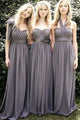 Cheap Sweetheart Floor Length Sleeveless Chiffon Ruffles Long Bridesmaid Dresses OHS109 | Cathyprom