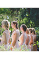 Chic A-line Short/Mini Scoop Neck Sleeveless Short/Mini Above Knee Chiffon Bridesmaid Dresses OHS121 | Cathyprom