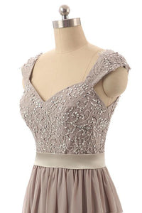 Sexy A-line V Neck Floor-length Chiffon Sleeveless Long Bridesmaid Dresses with Sequins OHS105 | Cathyprom