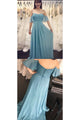 Simple Cheap A Line Off  The Shoulder Half Sleeve Long Chiffon Boho Bridesmaid Dresses  OHS113 | Cathyprom