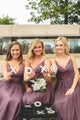 Cheap A Line Spaghetti Straps Floor Length Open Back Sleeveless Long Tulle Bridesmaid Dresses OHS111 | Cathyprom