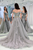 Beautiful Prom Dresses Sheath Off-the-shoulder Appliques Short Sleeves Grey Long Tulle Prom Dress OHC257 | Cathyprom