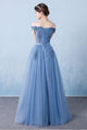Beautiful A-line Off-the-shoulder Floor Length Sleeveless Long Tulle  Prom Dress/Evening Dress OHC135 | Cathyprom