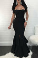Trumpet/Mermaid Prom Dresses Sleeveless Long Satin Prom Dress Slit Sexy Evening Dress OHC253 | Cathyprom
