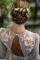 Sparkly Chic A-line Scoop Sweep Train Long Sleeve Embroidery Long Open Back Tulle Prom Dress OHC191 | Cathyprom