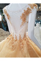 Sparkly Prom Dresses Bateau Sweep Train Appliques Beaded Lace Sleeveless Long Tulle Prom Dress  OHC241 | Cathyprom