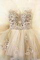 Fairy A Line Sweep Train Backless Sleeveless Appliques Ruffles Long Tulle Prom Dress Evening Dress OHC239 | Cathyprom