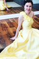 A Line One Shoulder Floor Length Sleeveless Long Taffeta Prom Dress Evening Dress  OHC115 | Cathyprom