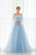A Line Off-the-shoulder Sweep/Brush Train Sleeveless Long Tulle Prom Dress/Evening Dress OHC134 | Cathyprom