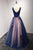 Beautiful Ball Gown V-neck Floor-length Sleeveless Appliques Bowknot Long Tulle Prom Dress/Evening Dress OHC230 | Cathyprom